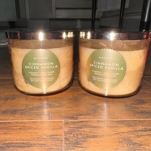 Bath and Body Works Cinnamon Spiced Vanilla 3 Wick Candle Set